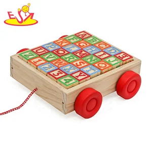 2021 wholesale Wooden blocks car for toddlers W13C045