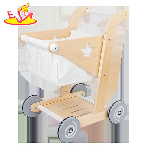 Hot sale preschool wooden baby push walker wooden block car for pretend play W16E170