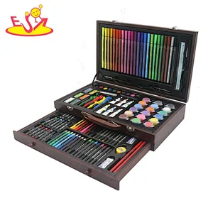 2021 Most popular 130PCS Drawing set in wooden case for kids gift W12B179