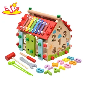 2021 New arrived multifunctional wooden house toys for preschool kids  W12D299