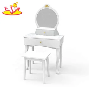 New hottest white wooden makeup table toy for girls W08H140B
