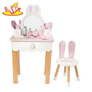 2021 New hottest modern white wooden Mirrored dressing table for children bedroom W08H138