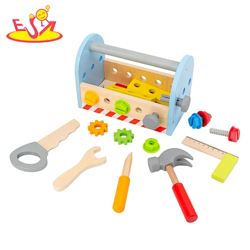 2021 Creative educational  pretend play set hardwood tool box for kids W03D150