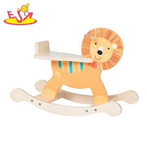 2021 New design wooden lion rocking horse for baby  W16D126