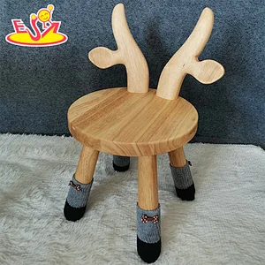 2021 New arrival cute goat shape wooden customized chair for kids W08G311