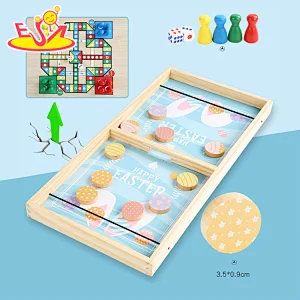 Wholesale wooden Easter 2 in 1 ejection chess for kids W11A134B