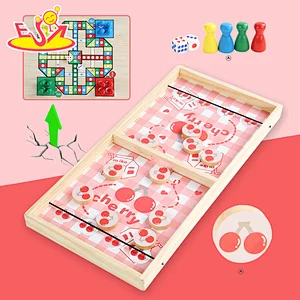 2021 hot sale wooden Cherry 2 in 1 ejection chess for children W11A134D