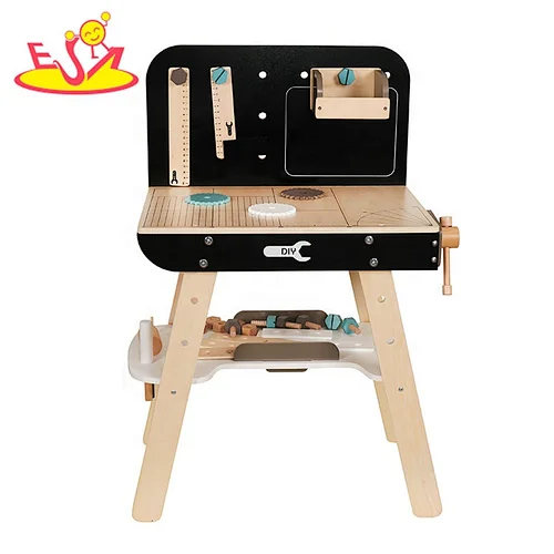 Customize educational wooden drill & learn toolbox workbench DIY toys for kids W03D140