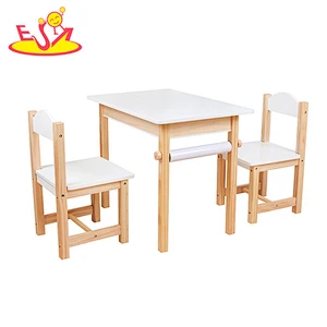 2021 New arrived functional educational DIY wooden Wooden table and chairs for kids W08G266