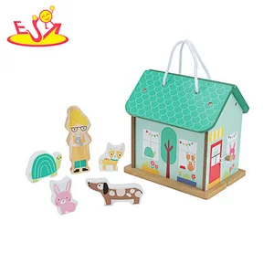 2021 New Arrived Educational Wood Doll house Toys For Kids W06A370
