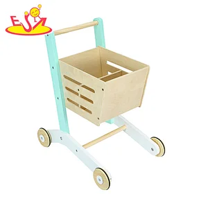 High quality educational wooden baby push walker wooden block car for pretend play W16E140