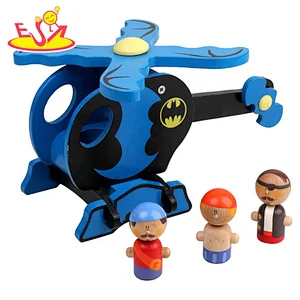 Latest creative kids wooden Helicopter toy for sale W04F043