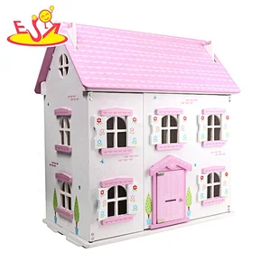 Newest wholesale wooden doll house miniature toys for kids W06A433