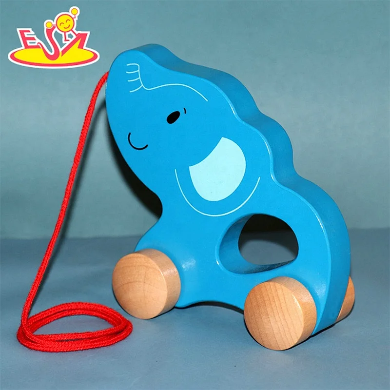 New arrival preschool wooden doggy pull toys for kids W05B216