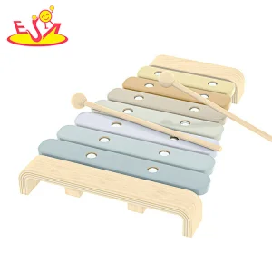 Niños 7 instrumentos musicales juguetes de madera xilófono para niños 18m + w07c094a