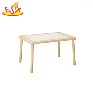 Customize cartoon white wooden sand and water table for children W08G333