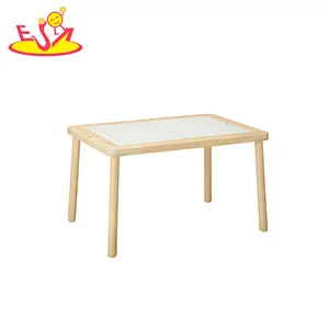 Customize cartoon white wooden sand and water table for children W08G333