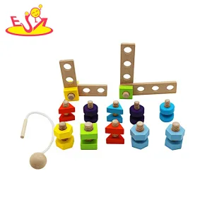 2022 Customize educational combination wooden bolts and nuts toys for kids W03C042