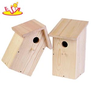 Customize Feeder Garden wood bird nest wooden bird house for sale W06F143