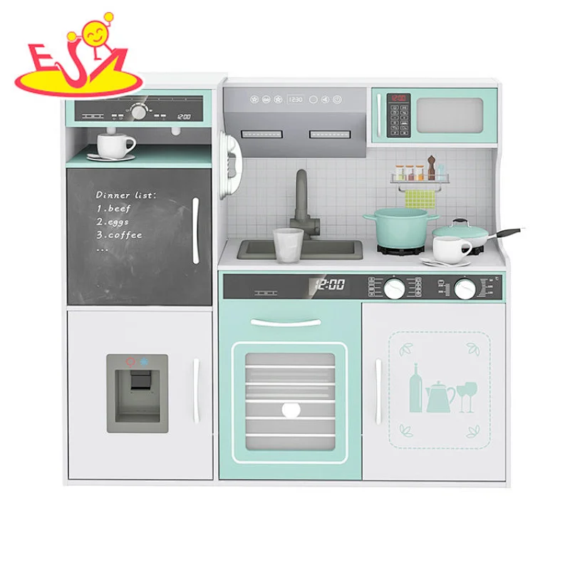 2022 Hot Selling Toddler Pretend Play Kids Wooden Toy Kitchen Set With Sounds Light W10C718