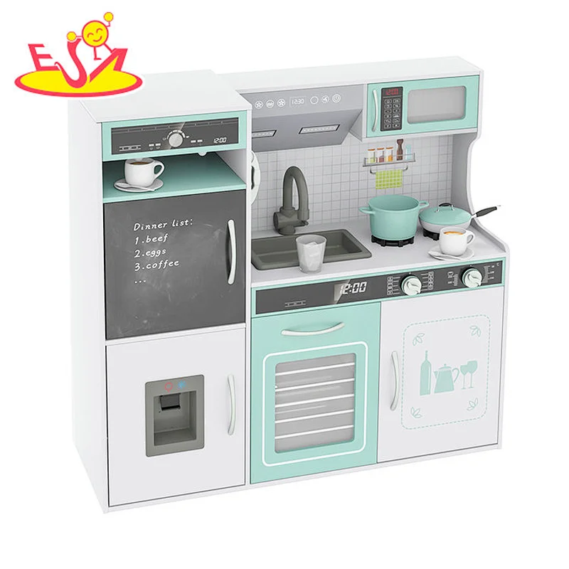 2022 Hot Selling Toddler Pretend Play Kids Wooden Toy Kitchen Set With Sounds Light W10C718