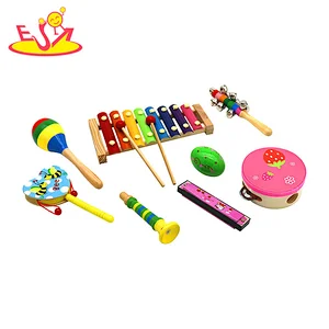 Heißer Verkauf Regenbogenfarbe frühes pädagogisches Spielzeug hölzernes Musikinstrument Anzug Spielzeug für Kinder W07A209