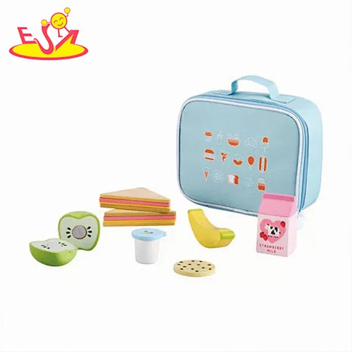 Customized kitchen food toy wooden lunch suit toy for toddler W10D426