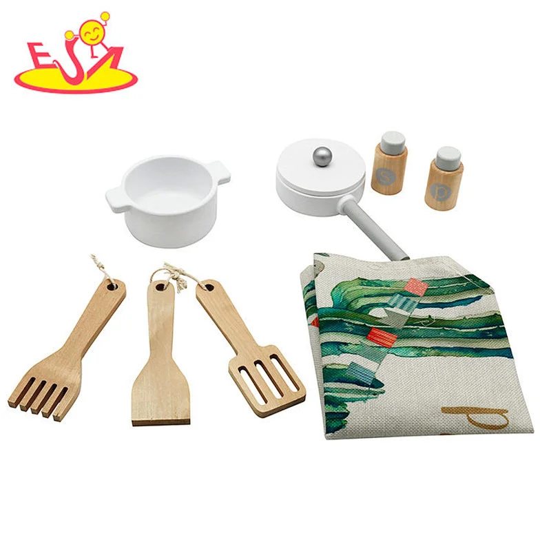 Best sale children pretend play wooden kitchen toys cooking set with Accessories W10C602