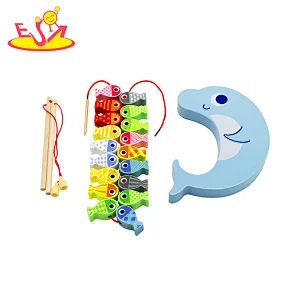 Top sale classical intelligent fishing wooden magnetic toys for kids W12D200