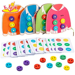 الألعاب التعليمية ارتداء زر الخياطة الحياكة لعبة تنسيق اليد والعين للأطفال W01A468