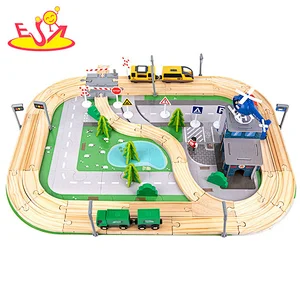 Frühe pädagogische Spielzeugeisenbahn Eisenbahnspielzeug Kind DIY Holzbahn Zugset Spielzeug für Kinder W04C231