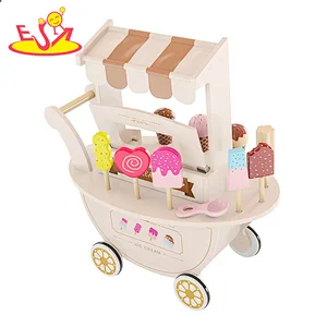 New arrivals pretend play set wooden ice cream store toy for children W10A148