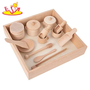Mini Kitchen family toys wooden DIY sensory tools with box for children W10D504