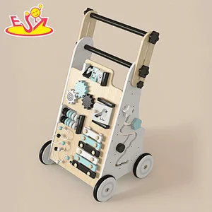 New design adjustable height wooden activity walker toy for toddlers W16E205