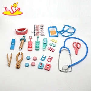 Wooden educational doctor medical pretend wooden dentist play set for kids W10D544