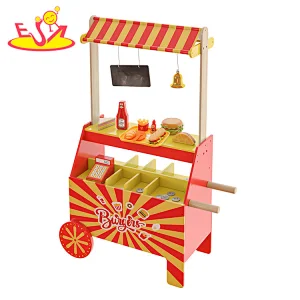 New pretend play counter wooden hamburg toys shop for kids W10A149