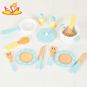 Factory Direct Kitchen Pretend Role Play Wooden Cooking Set Toy For Kids W10D533