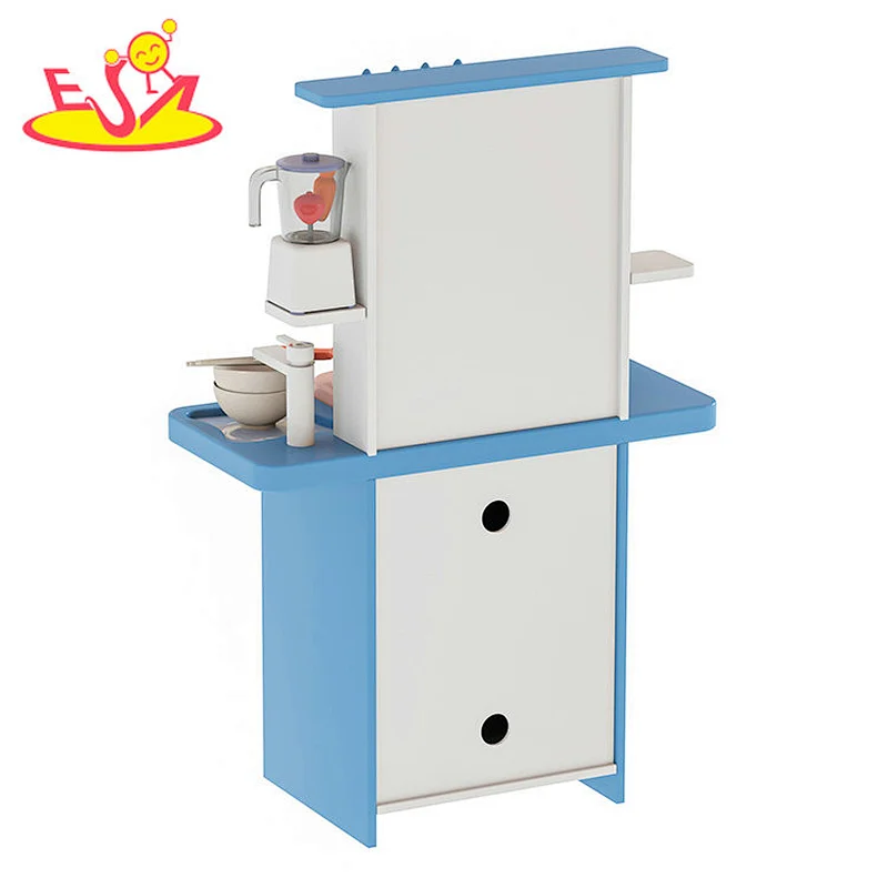 2023 New miniature grey wooden toy kitchen for kids W10C808