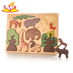 Customize Forest Animal Cognitive Matching Wooden Puzzle Toy For Kids W14A375