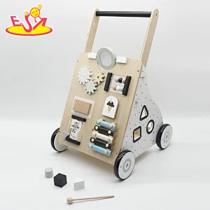 Hot Selling Multifunction Educational Wooden Baby Walker With Activity Toys W16E159C