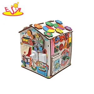Kids Early Educational Basic Life Ability Training Toy Wooden Busy House W12D431