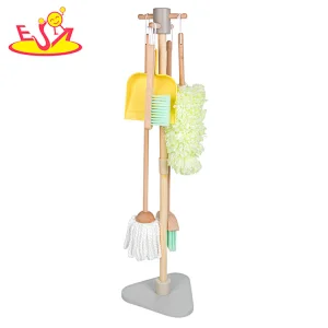 2023 New sale kids pretend play wooden cleaning toy set with mop set W10D654