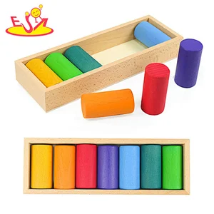Hot Selling Early Educational 7 Pcs Cylinder Wooden Building Blocks For Kids W13A296
