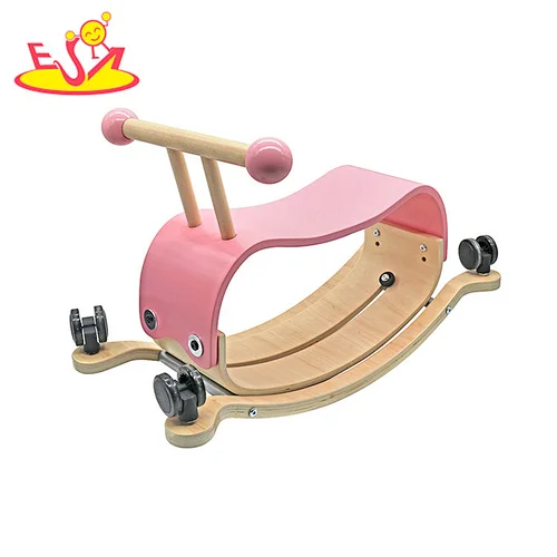 2 In 1 Educational Ride-on Toy Balance Bike Wooden Rocking Chair For Kids W16D156