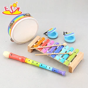 4 Pcs Percussion Instruments Colorful Wooden Musical Set Toys For Kids W07A217