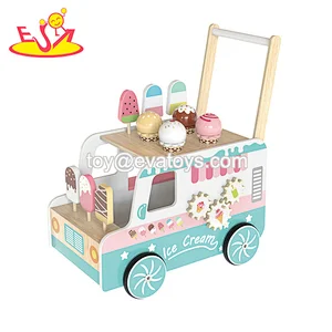 New Arrival Multifunctional Wooden Ice Cream Cart Baby Walker For Kids W16E207