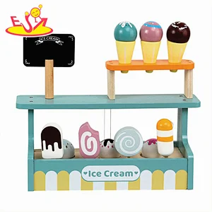 High Quality Pretend Play Simulation Wooden Ice Cream Stand Toy For Kids W10A177