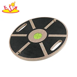Wholesale Body Building Non-Slip Wooden Round Balance Board With Handle W01F083