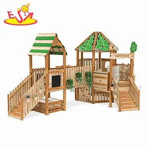 New Arrival Outdoor Playground Equipment Wooden Tree House For Kids W01D259