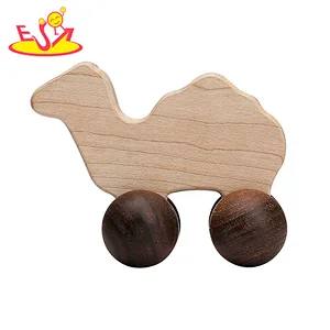 Popular Kids Educational Camel Shaped Wooden Teething Car Toy With Wheels W04A615